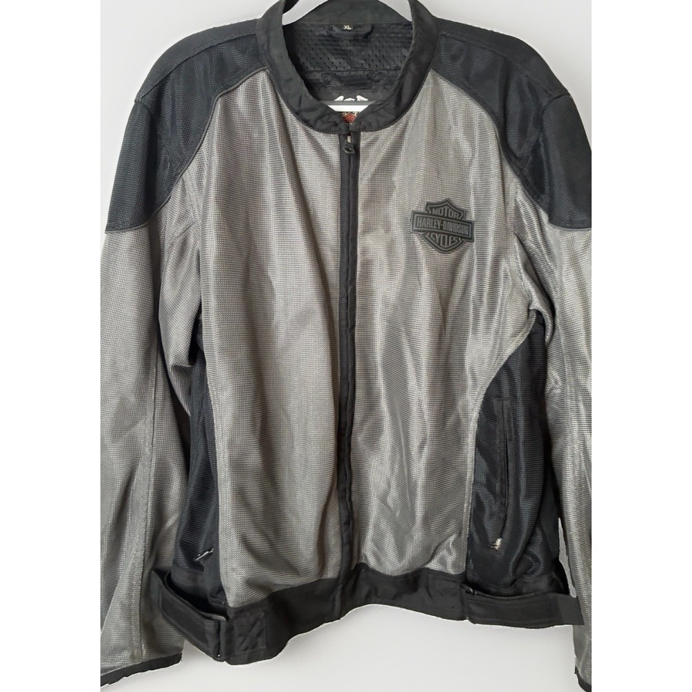 Harley-Davidson Men's XL Mesh Motorcycle Jacket Polyester Black Gray Riding